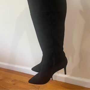 Elegant Black Aqua Knee-High Boots